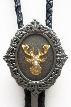 Bolo kravata country western zlatá Jelen parohy srnec divoká příroda