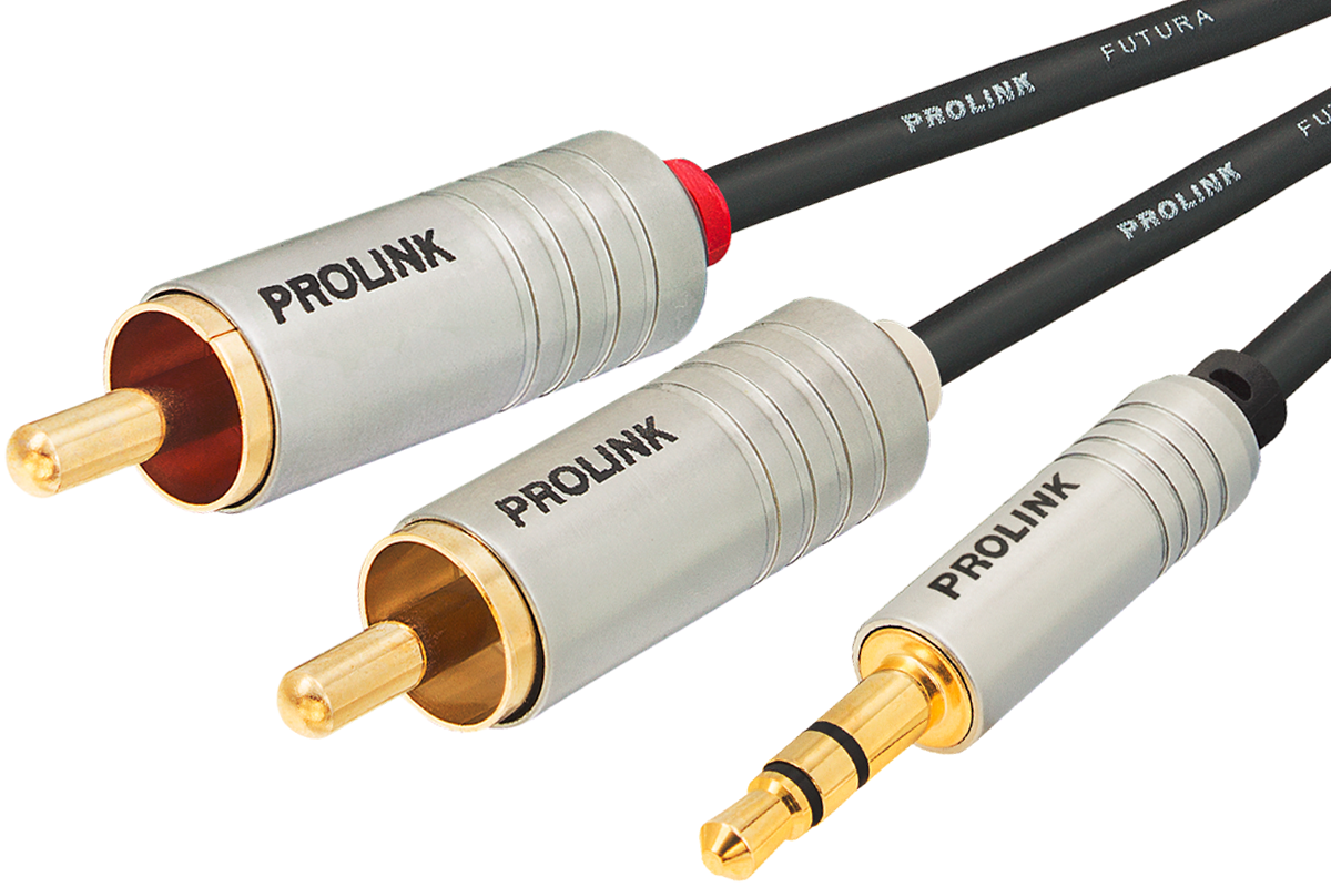 

Kabel 2RCA mini Jack 3,5 Prolink Futura Slim 2m