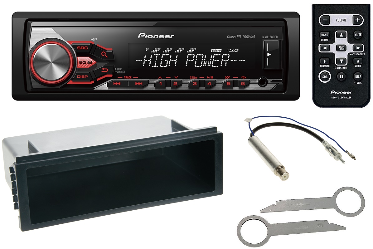 Autorádio Pioneer MVH-280FD 4x100W Vw Golf 4 Passat B5 Polo Lupo