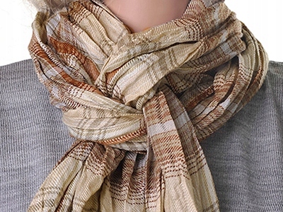 

Wiskoza 100% Szalik Szal Duży Złoty Beżowy W26