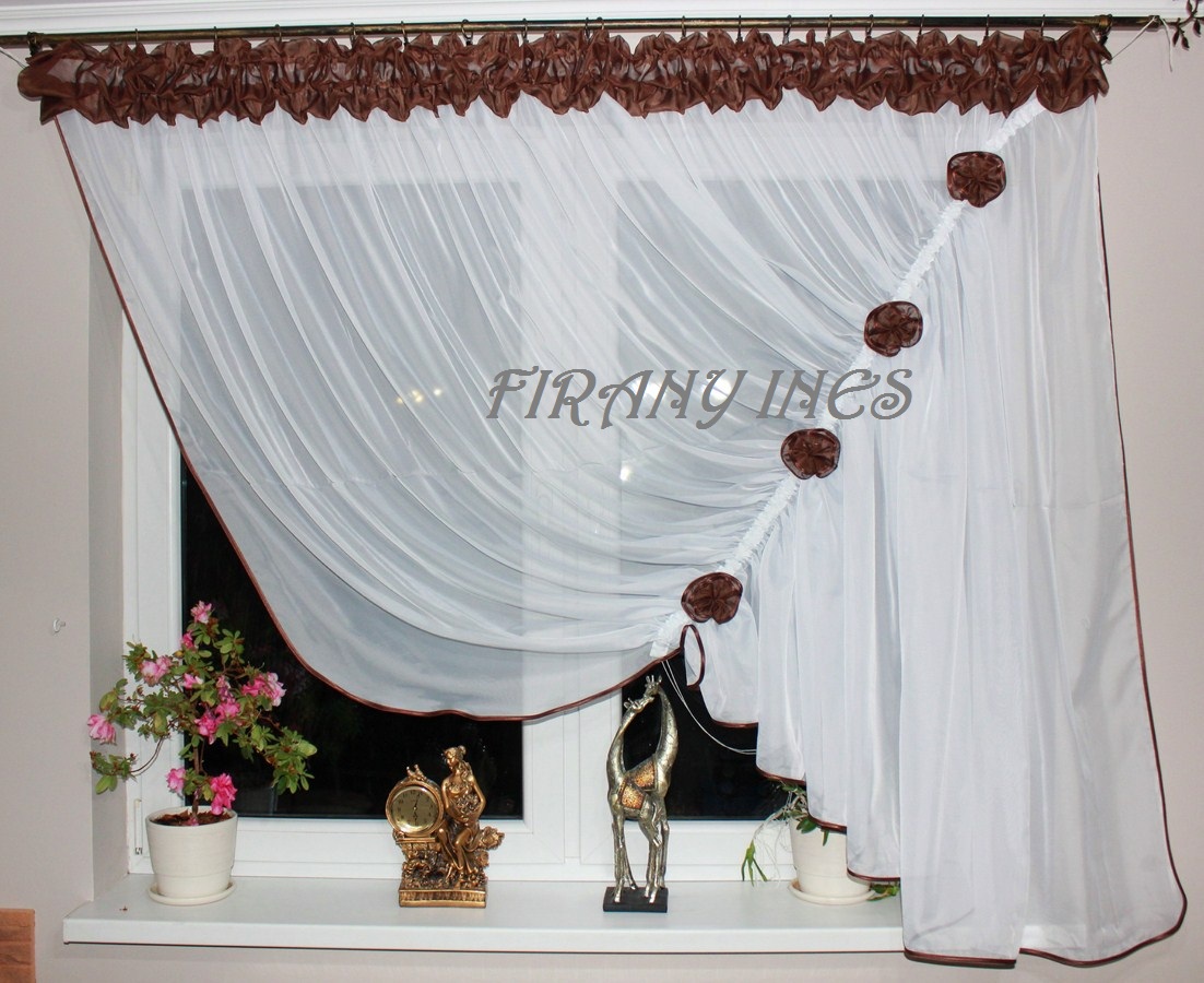 Gotowa Firana BLANKA WODA 23 KOLORY 200/150 BUFKA Szerokość 1 cm