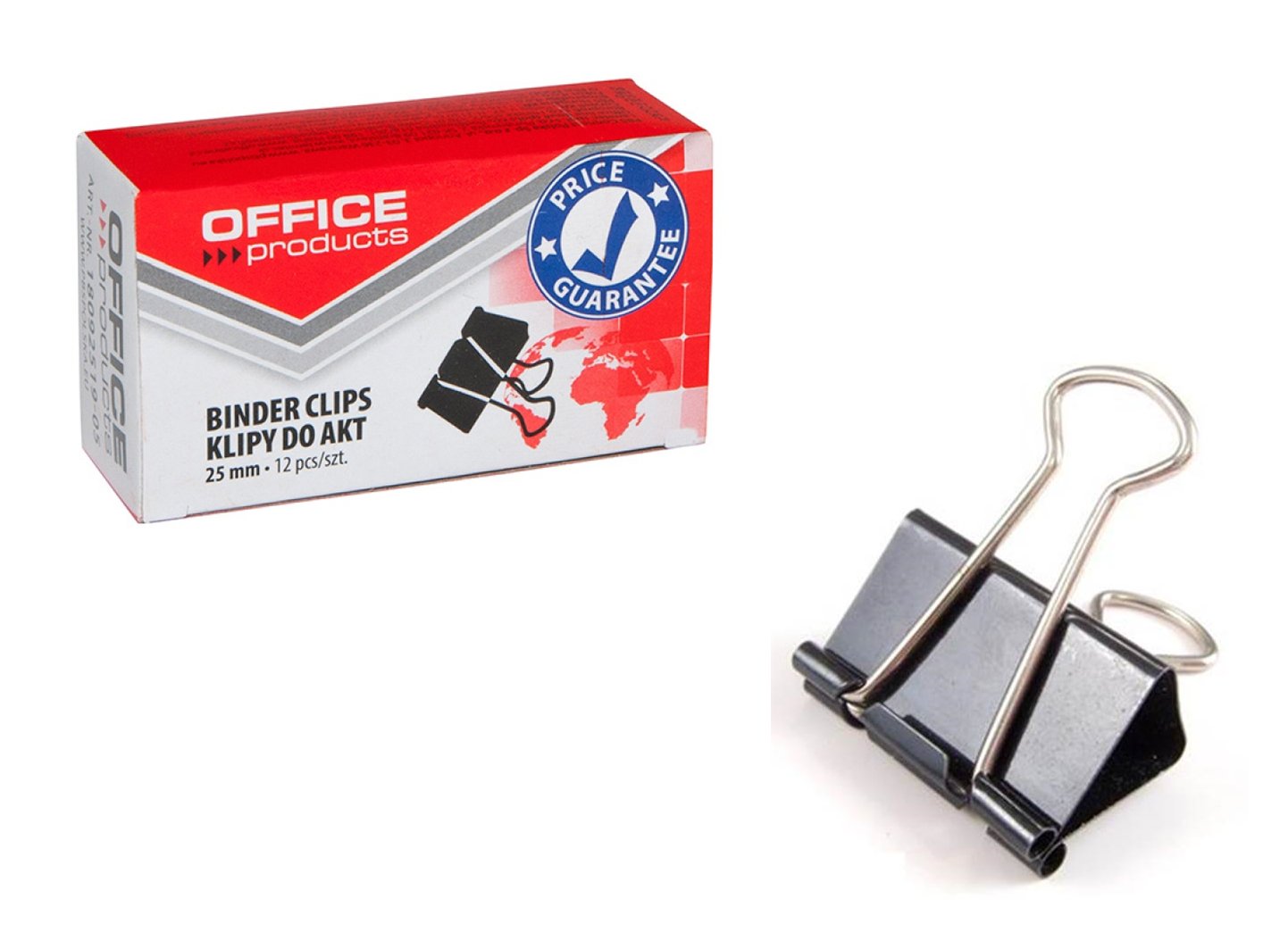 

Klipy biurowe klip biurowy klipsy 25 mm 12 sztuk