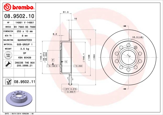 ГАЛЬМІВНІ ДИСКИ i Колодки Brembo Задній VW GOLF V VI JETTA IV 71 photo 2