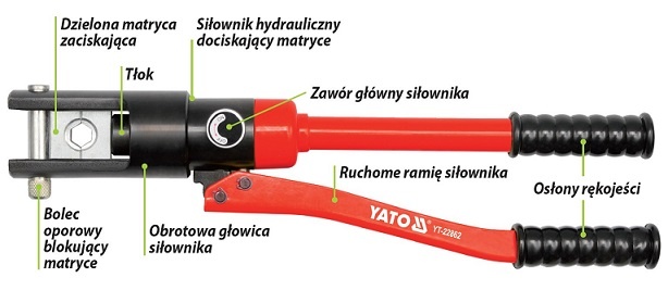 PRASKA HYDRAULICZNA DO KABLI 16-300 YATO YT-22862 Model Brak