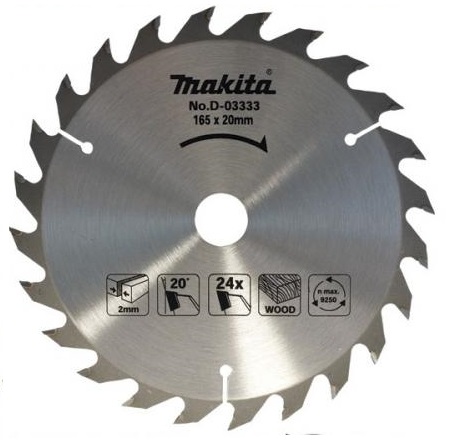 

Makita D-03333 Piła Tarcza Do Drewna 165x20mm 24z