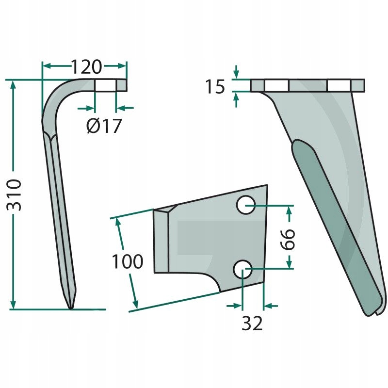 Ząb brony aktywnej lewy Rabe KG30 84045002 Marka maszyny Inna