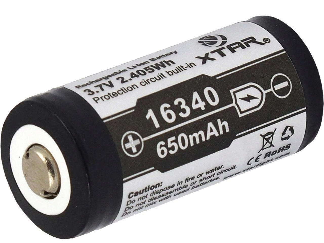 Akumulator Xtar 16340 / R- CR123 3,7V Li-ion 1 szt Kod producenta 16340/R-CR123