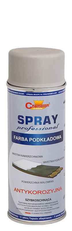 Emalia Lakier Farba podkładowa spray antykorozyjny 400 ml Szary