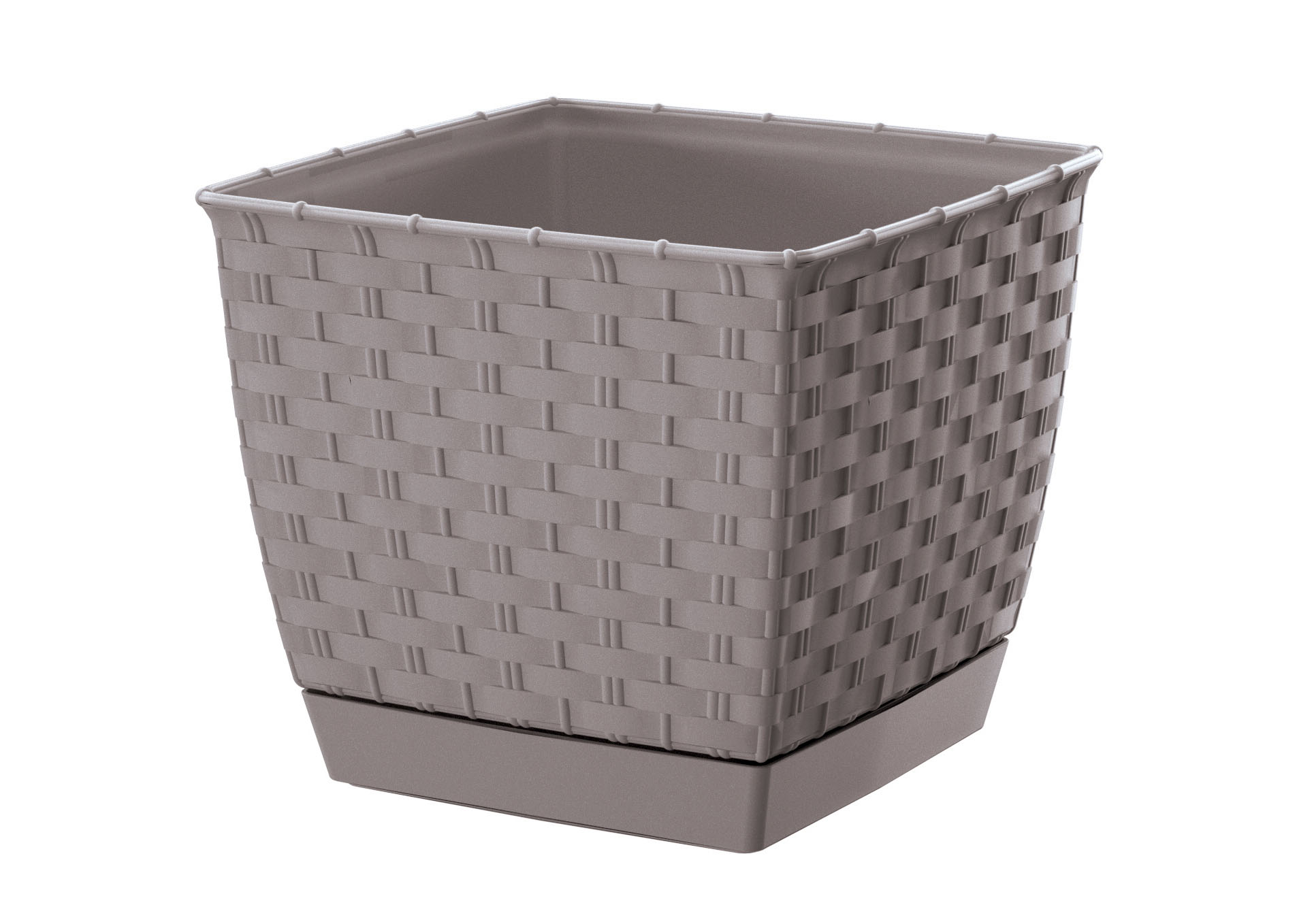 

Doniczka z podstawką Rattan 24x22cm Donica Kwadrat