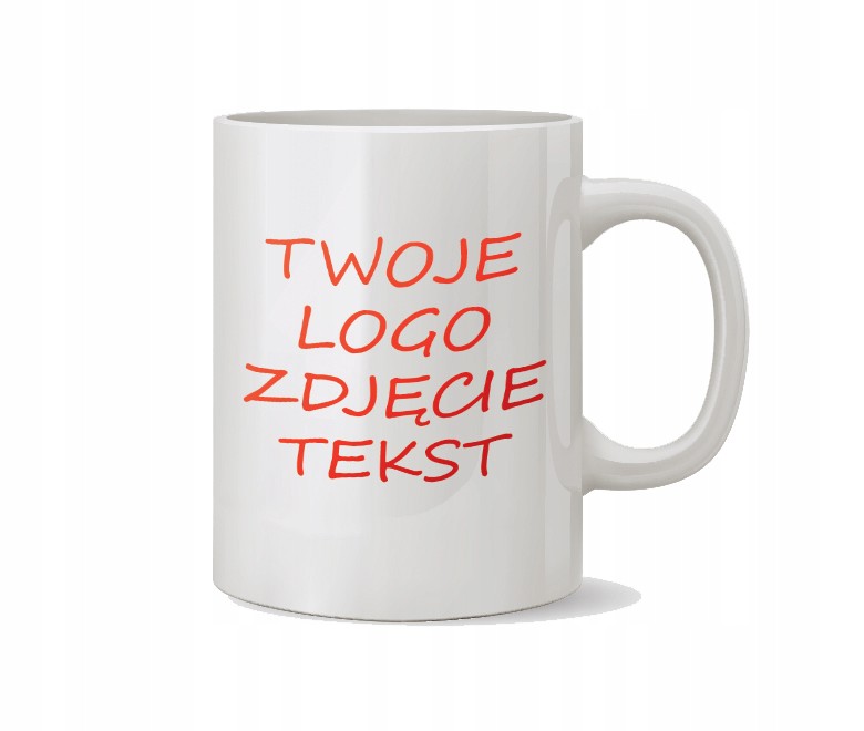 FOTO KUBEK Z WŁASNYM ZDJĘCIEM NADRUKIEM NAPISEM Materiał ceramika