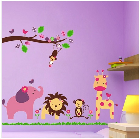 Наклейки на стену для детей ZOO SAFARI