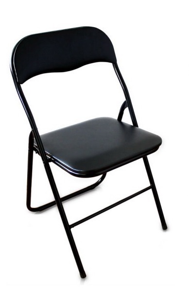 KRZESŁO FOTEL SKŁADANE BIUROWE OGRODOWE CZARNE Głębokość siedziska 46 cm