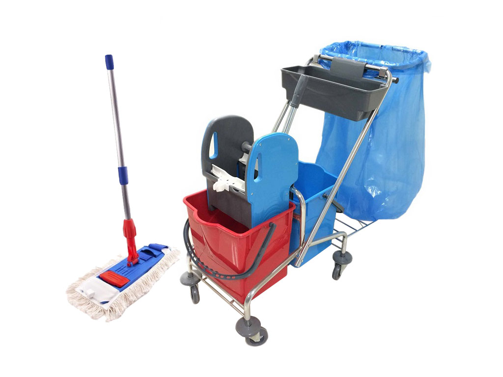 

Zestaw wózek do sprzątania 2x18l Chrom+ Mop