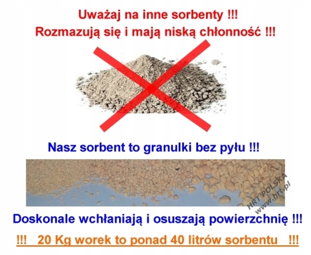 Sorbent granulat PRAŻONY 20 Kg - ponad 40 litrów Kod producenta PROFI-SORB.U.20KG