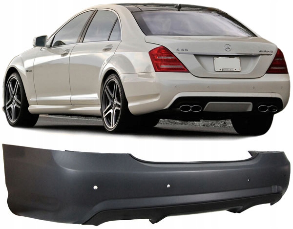 ZDERZAK TYLNY MERCEDES W221 AMG KONCOWKI LAMPY Installation side Rear