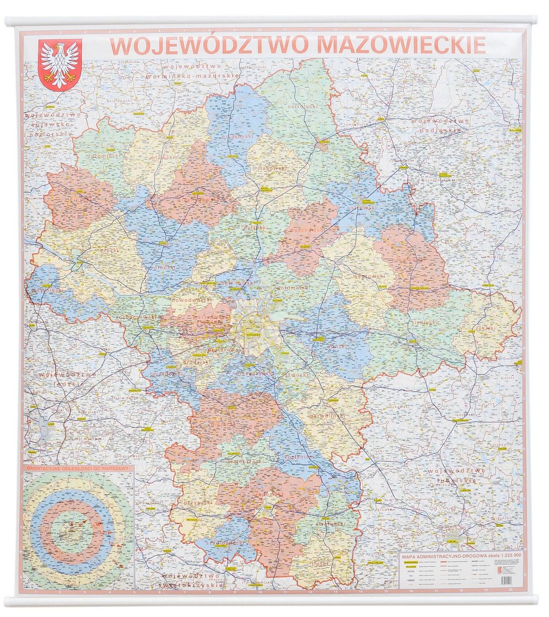 WOJEWÓDZTWO MAZOWIECKIE MAPA ŚCIENNA 1:225 000 - 199,90 Zł - Allegro.pl ...