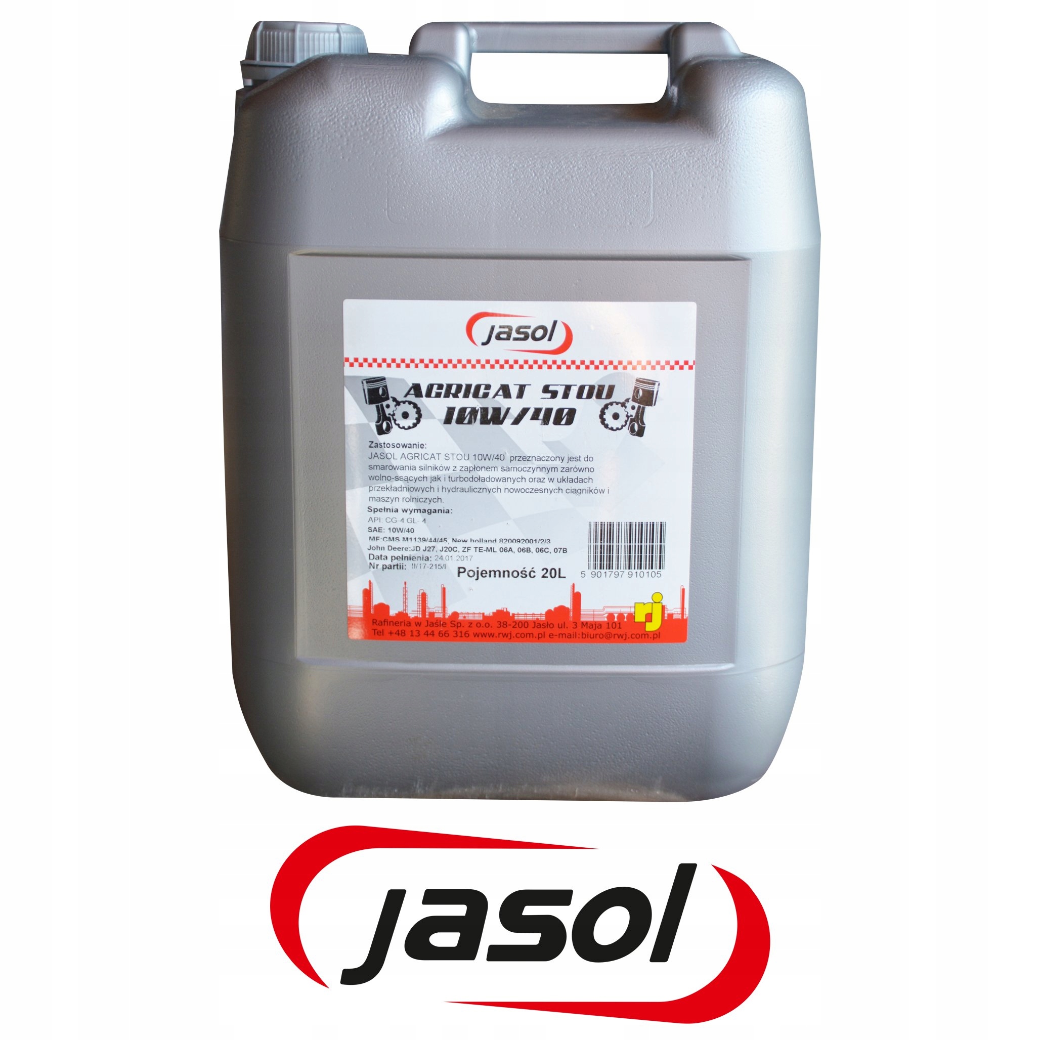 OLEJ JASOL AGRICAT STOU 10W40 - - 20 Litrów EAN (GTIN) 5901797945992