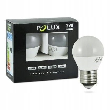 

2PAK Żarówka Led E27 3,2W 220lm 130st Polux Ciepła