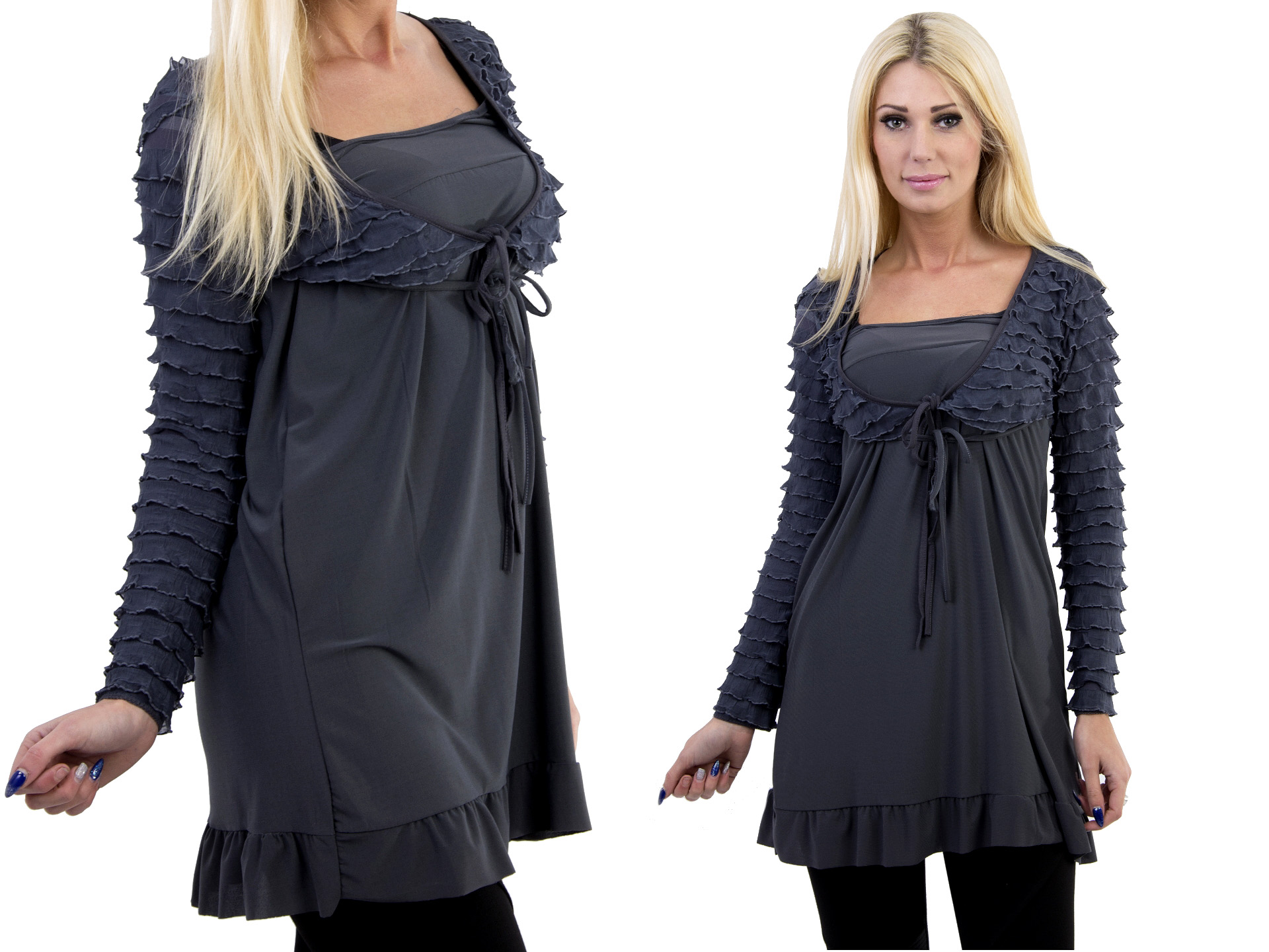 

T459 Elegancka Bluzka Tunika Sukienka Bolerko M /L