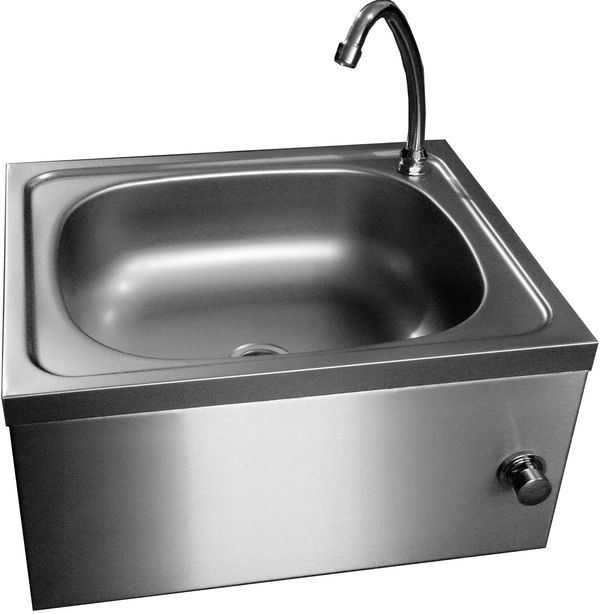 Bezdotykové umyvadlo na koleno, nerezová ocel