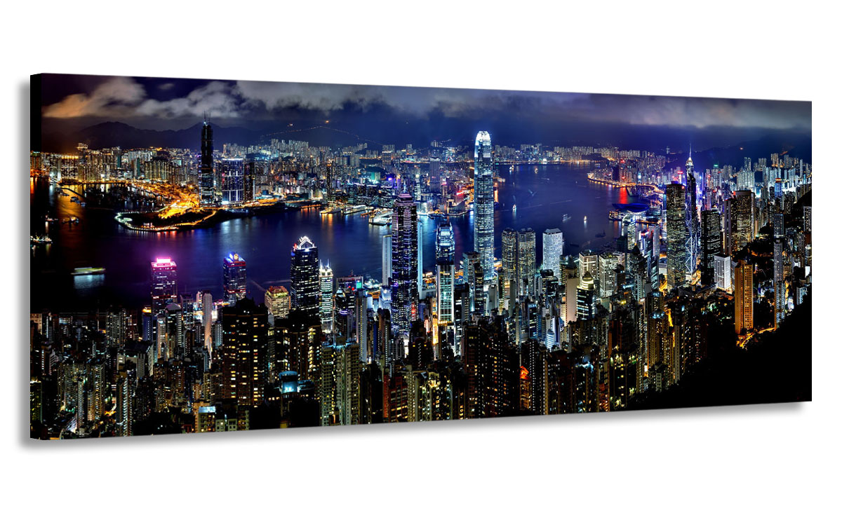 

Obraz Panorama Hong Kong 120x50 Na Płótnie