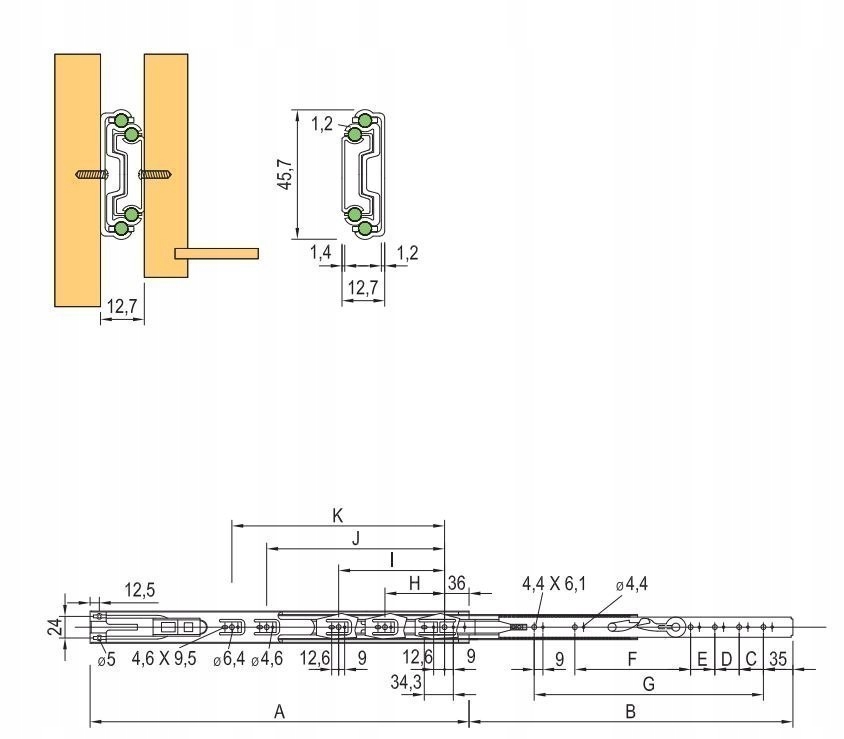 STRONG prowadnica kulkowa hamulcec L-700 Kod producenta 92008t