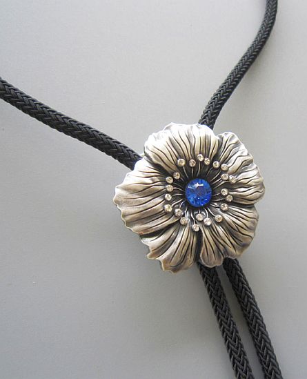 Bolo Květina se Zirkony kravata country western syntetická pletenina