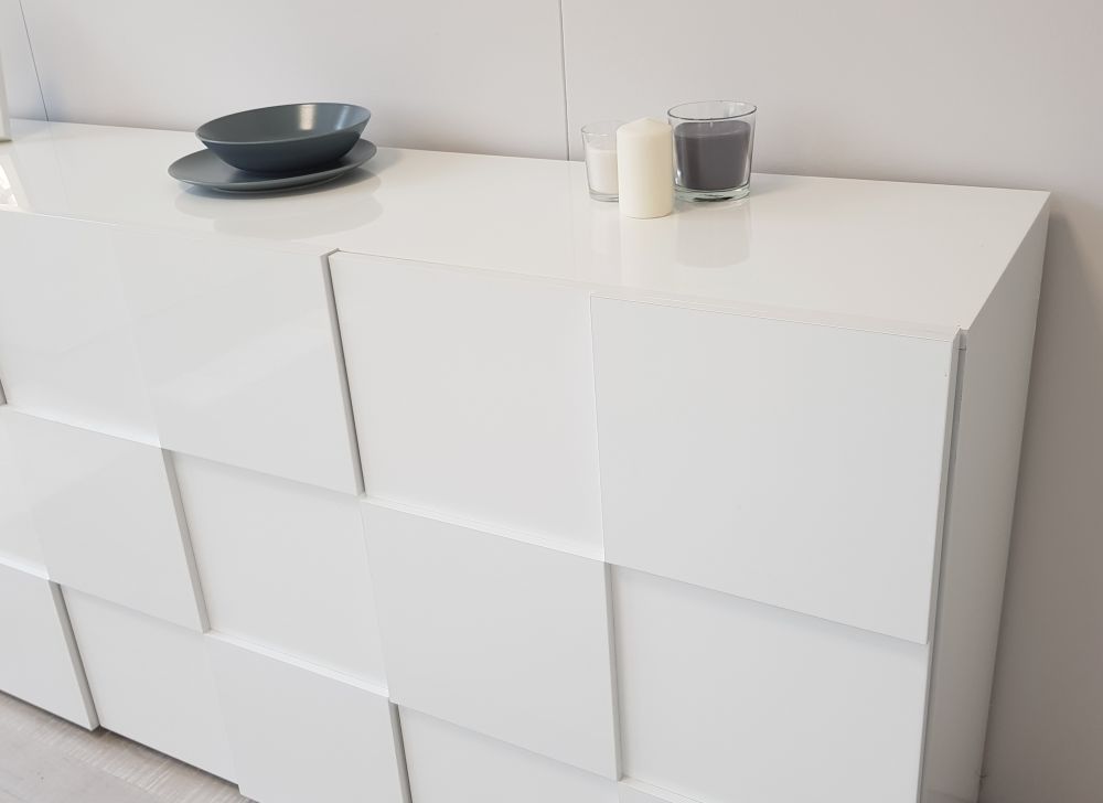 Włoska biała komoda lakier wysoki połysk Quatro Liczba szuflad 4