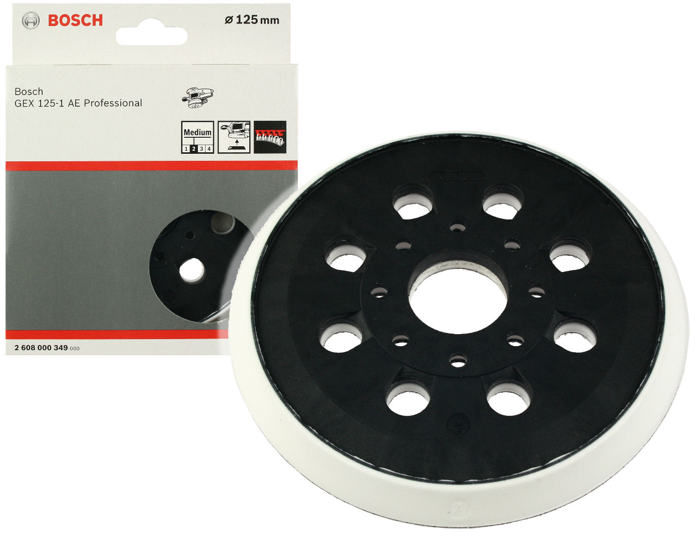 

Bosch Talerz szlifierski 125mm Średni Gex 125-1AE