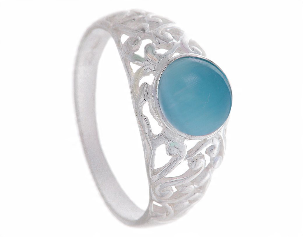 

Pierścionek Srebrny Ażurowy Srebro 925 Blue r.14