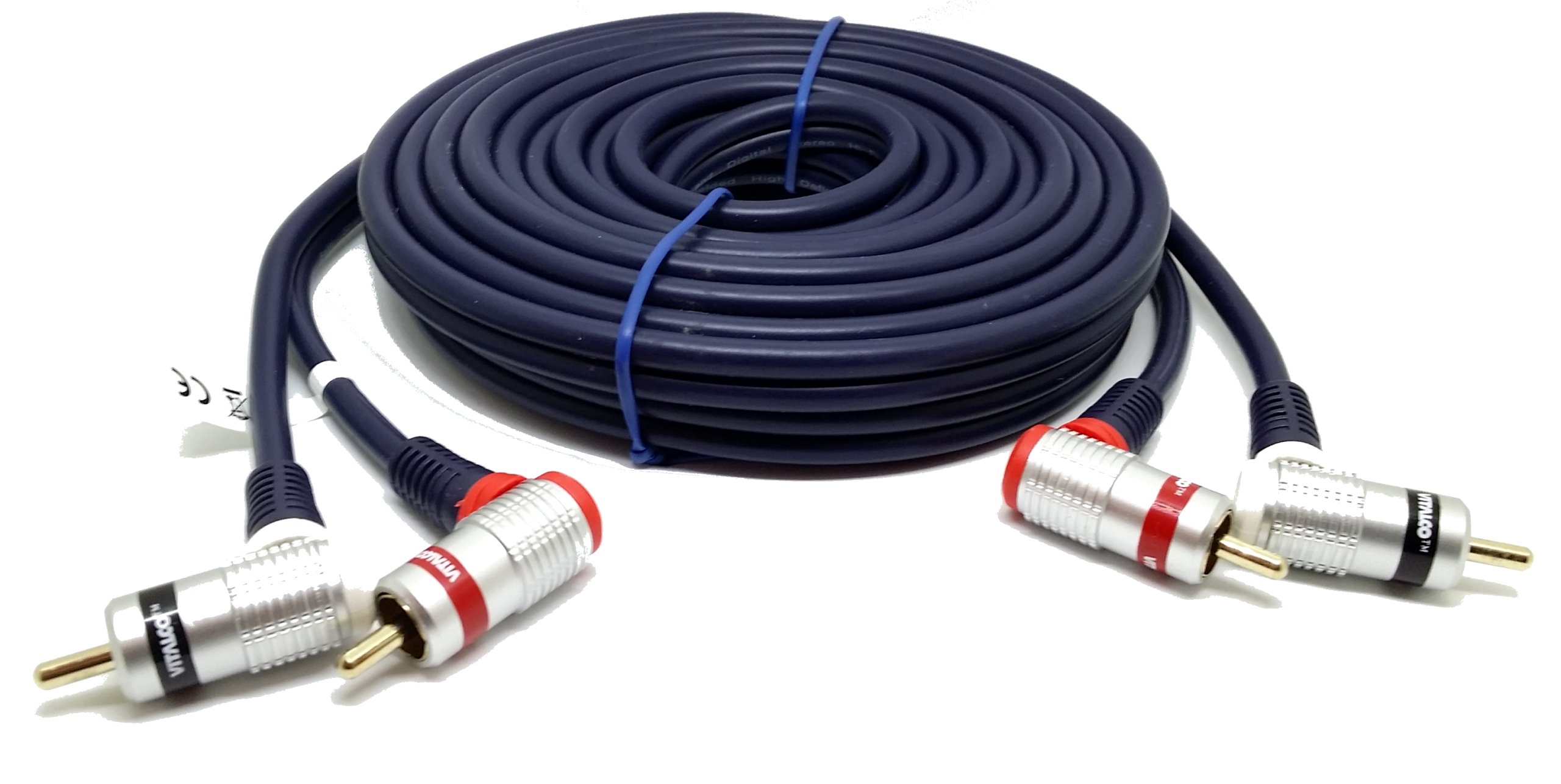 Przyłącze kabel 2 x Rca Chinch kątowe 1m