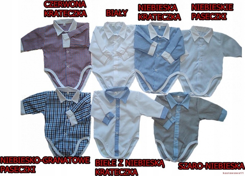 KOSZULOBODY DLA ELEGANTA KOSZULA BODY r.68 KOLORY Marka Inna marka