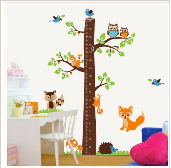 Наклейки на стены стены ДЕРЕВО СОВА ИЗМЕРЕНИЕ РОСТА
