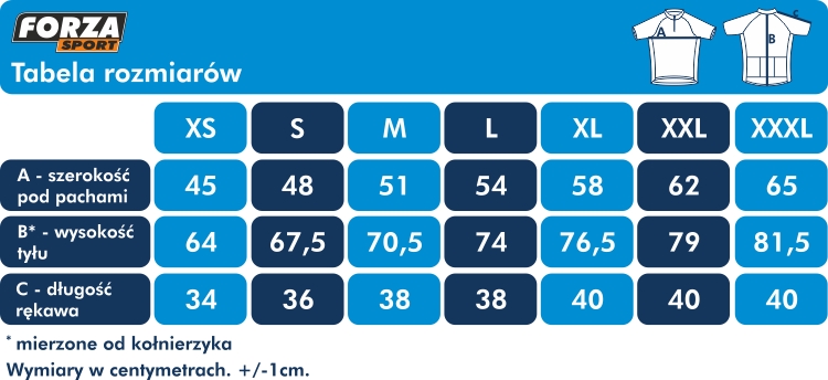 KOSZULKA KOLARSKA COOLMAX FORZA SPORT HARP XXL Rękaw krótki rękaw