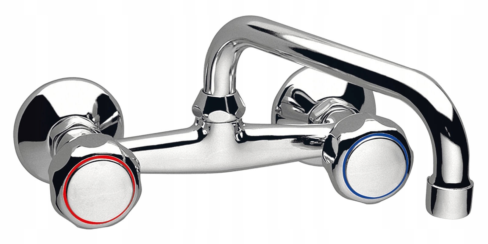 Bateria umywalkowa ścienna Ferro Standard srebrny