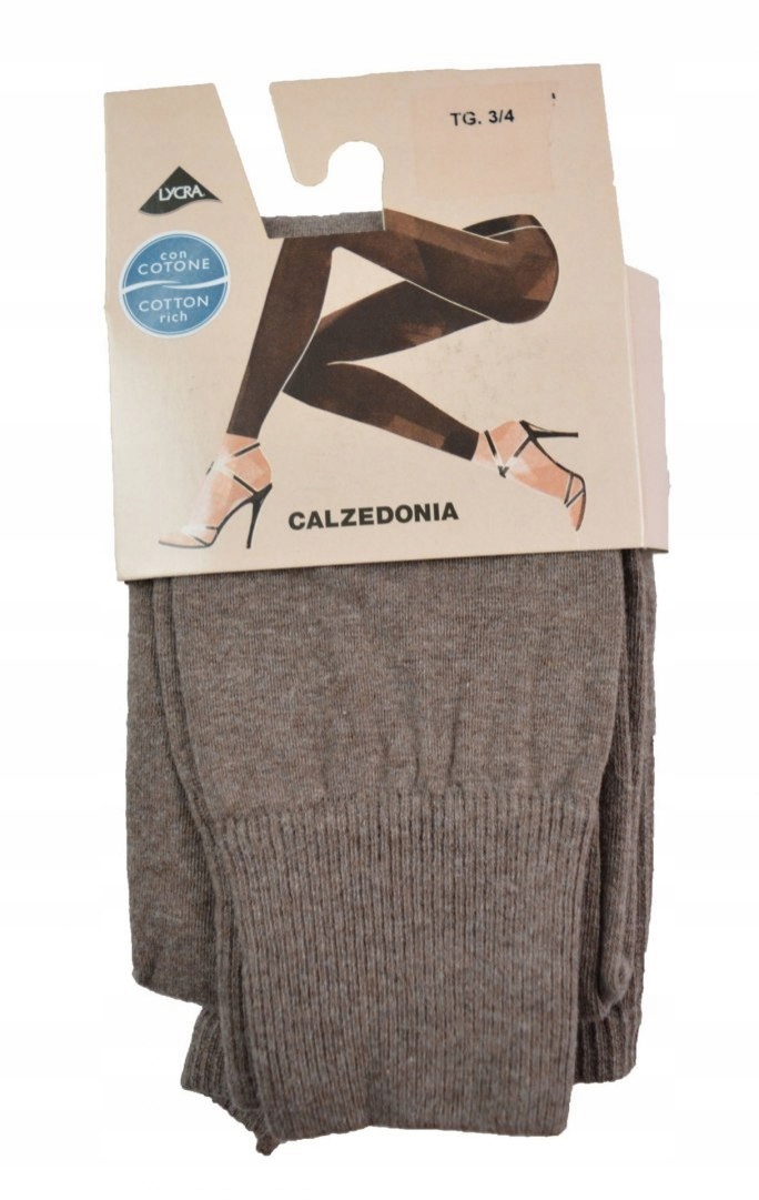 CALZEDONIA legginsy beżowe melanż 3/4 M/L 7606380850 