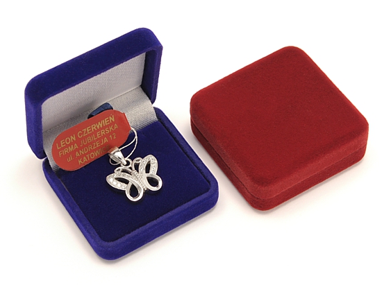 Srebrny ROD. łańcuszek i wisiorek MOTYL, naszyjnik Splot Inny splot