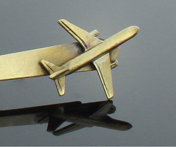 Prezent spinka do krawata mosiądz samolot boeing` Szerokość 7 mm