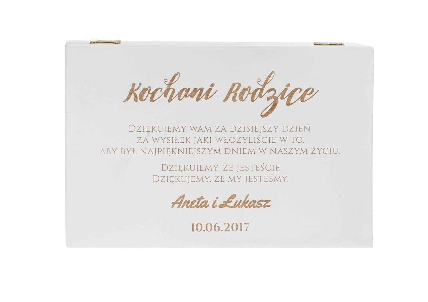 

Pudełko skrzynka podziękowanie Rodzice Duża S6