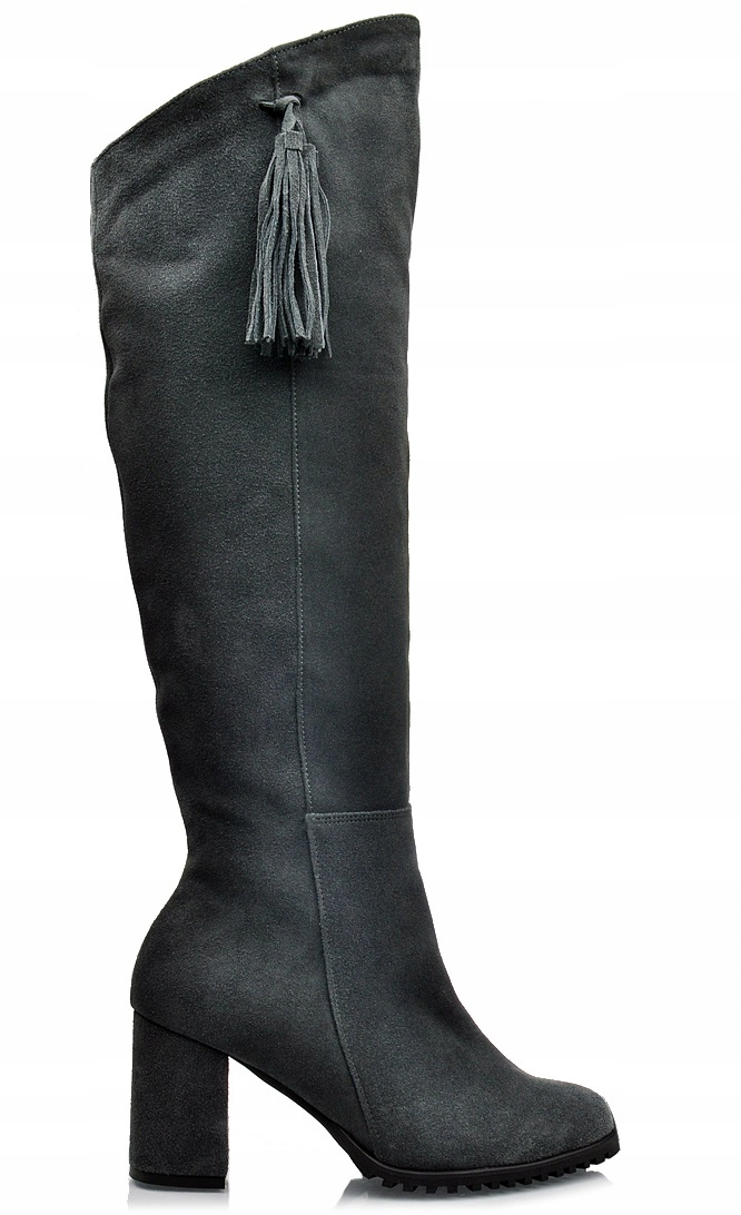 Dámské kožené zateplené kozačky na sloupku J.w 36