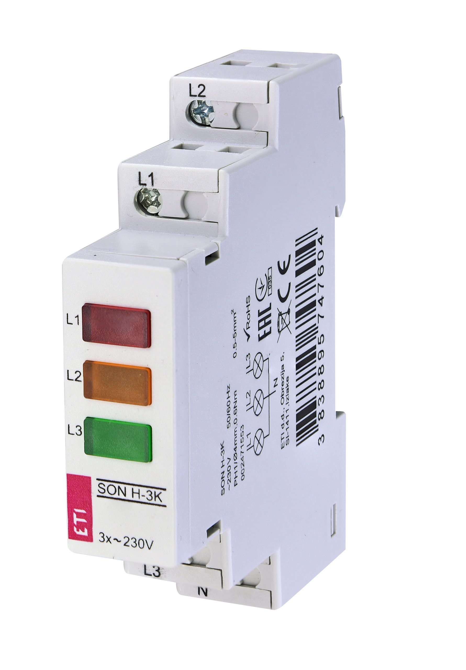 

Sygnalizator napięcia lampka modułowa Son H-3K Eti