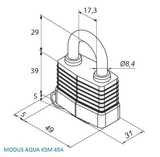 KŁÓDKA GERDA MODUS AQUA WODOODPORNA KŁÓDKI 45 Marka Gerda