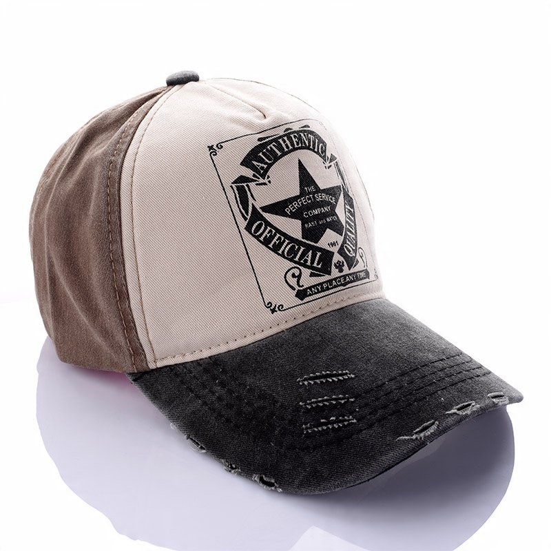 

Czapka Vintage Baseball Grunge Znoszona Szary Brąz