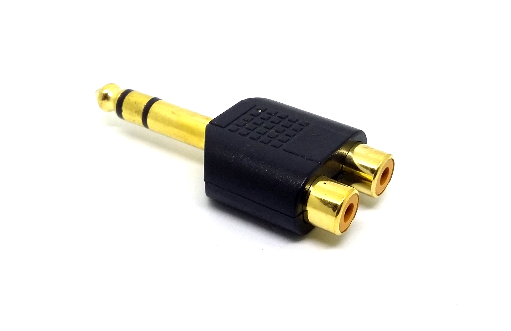 

Gniazdo 2 x Rca na wtyk duży Jack 6,3mm Stereo