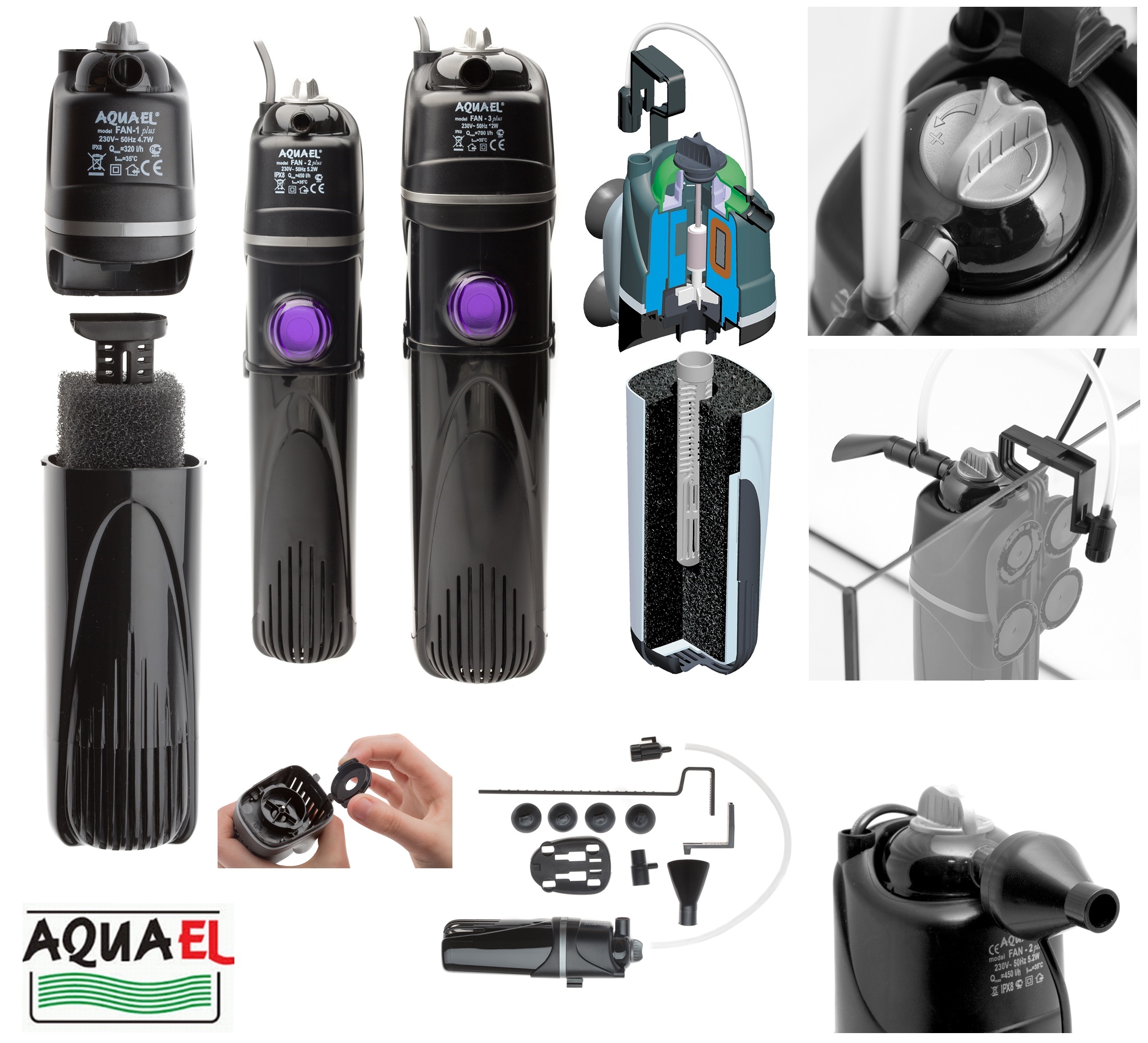 Aquael fan 2 plus. фильтр внутренний aquael fan-mini plus 260л/ч, до 60 л. фильтр для аквариума aquael fan 1 plus. фильтр внутренний aquael fan-2 plus 450л/ч до 150л. фильтр aquael fan mini plus.