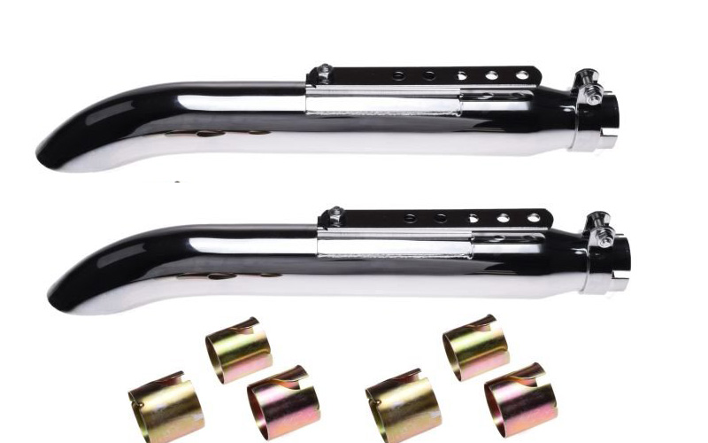 

Uniwersalny wydech moto chopper Srebrny 2 sztuki