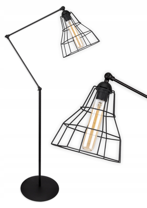 

Modna Stojąca Lampa Podłogowa Druciak Loft Edison