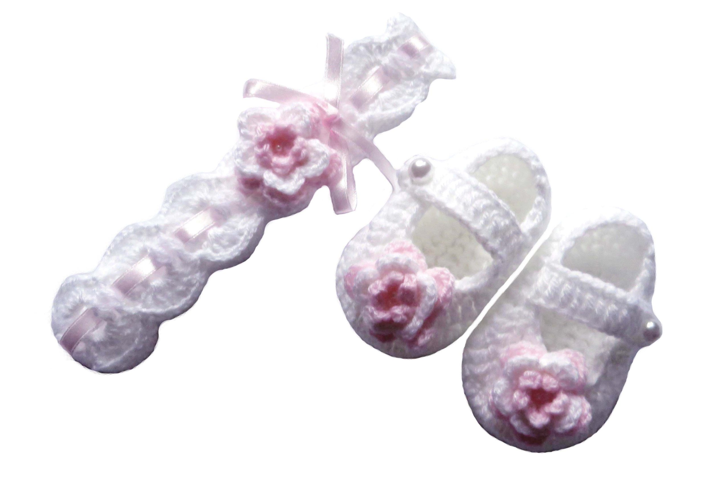 BUCIKI+OPASKA szydełkowe chrzest RĘKODZIEŁO chrztu Marka Inna marka