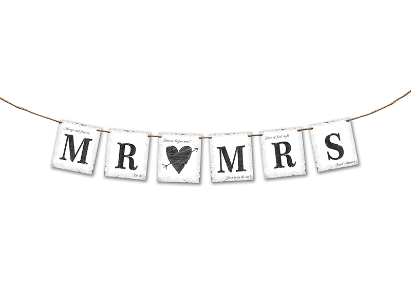 

Baner weselny Mr&mrs dekoracje ślubne ślub