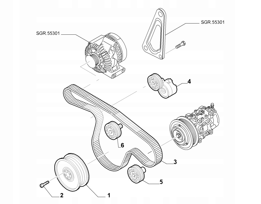 Схема приводного ремня фиат альбеа